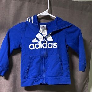 Adidas Kids Royal Blue Zip-Up Hoodie